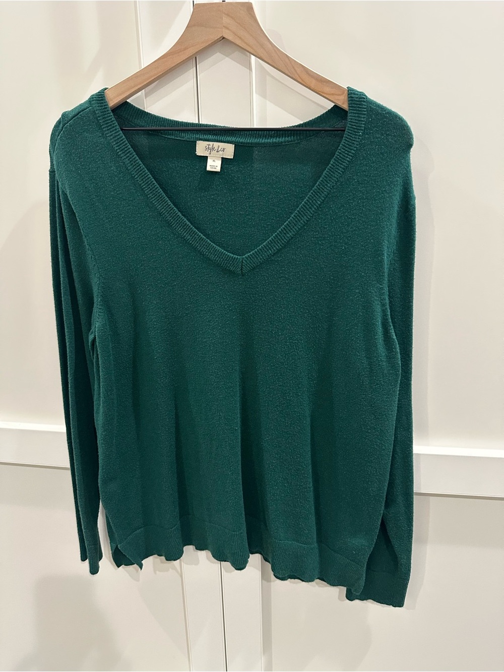 Style & Co. Teal V-Neck Lightweight Sweater